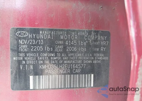 2014 Hyundai Elantra Gt from USA, damaged, VIN KMHD35LH2EU164577